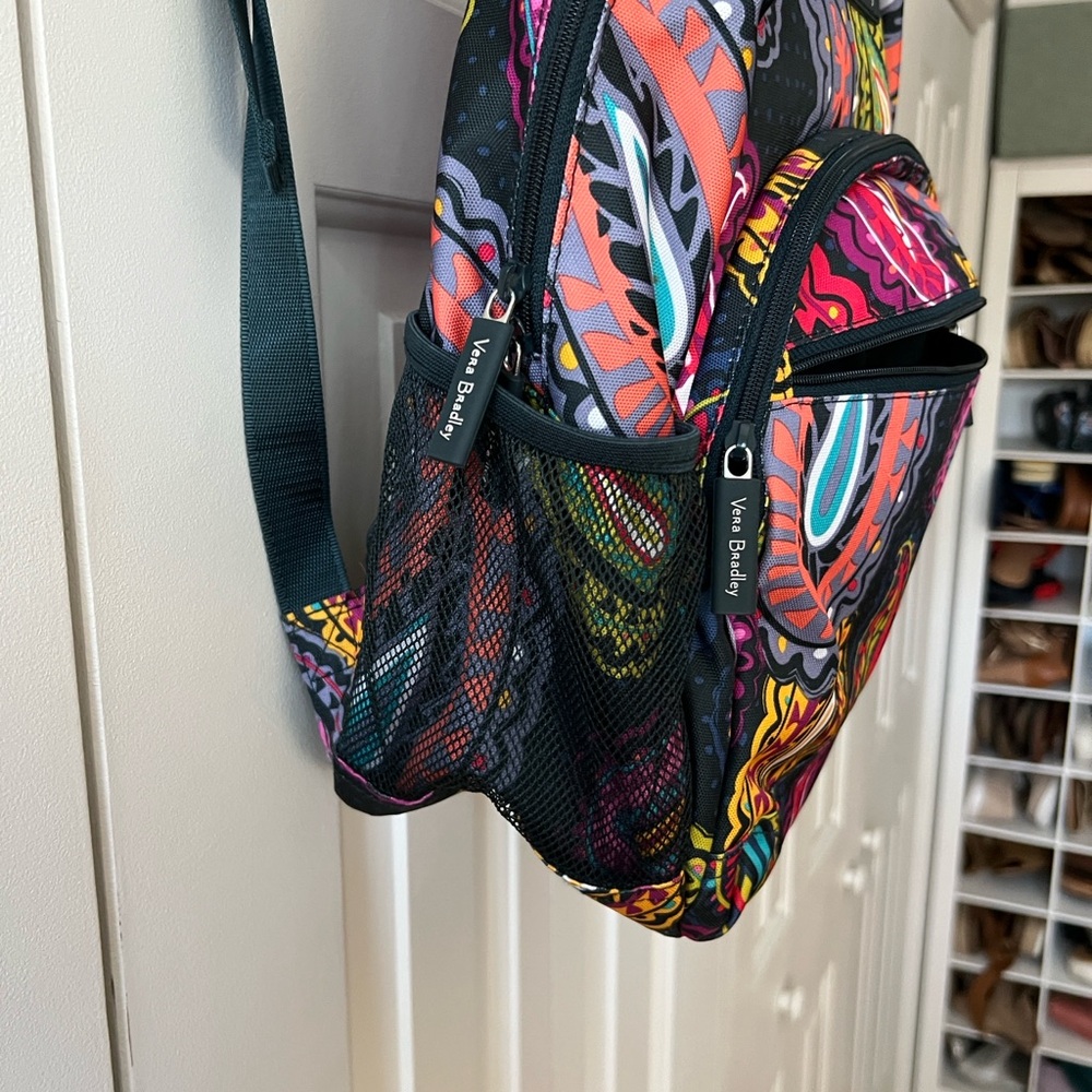 Vera Bradley Black Multicolor Paisley Backpack - Picture 4 of 6